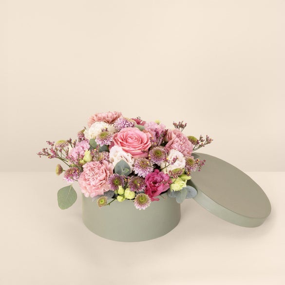 Den lyserøde blomsterboks til mor